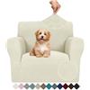 Ystyle Copridivano 1 Posti Con Braccioli, Copripoltrona Elasticizzato, Copri Divano Antigraffio Gatto Cani, Fodera Divano Antiscivolo Antimacchia, Universale Sofa Cover Moderno, Beige