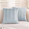 Ystyle Federe Cuscini divano 45 x 45 cm Set da 2, Divano Copricuscini in Velluto Morbido, Moderna per Camera da Divano Letto, con Cerniera Invisibile Lavabili Elegante Resistente, Blu Chiaro