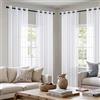 MIULEE Tende Voile Trasparenti con Occhielli 4 Pannelli Bianco 140x185cm | Tende per Interni, con Anelli, Moderne Decorazione, per finestre Salotto Soggiorno Camera da Letto, Eleganti Morbide