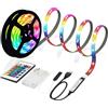 MUSUNIA Striscia LED a batteria - 3 m RGB 5050 Striscia LED alimentata a batteria o USB, dimmerabile tramite telecomando 16 colori, può essere tagliata per decorazione retroilluminazione TV, armadi