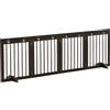PawHut Cancellino per Cani Taglia Piccola in Legno Pino 204x30x61cm Marrone | Pieghevole, Piedini Rimovibili, Cancelletto di Sicurezza