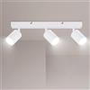 Ketom Faretti LED Soffitto GU10, Faretto LED Interno Orientabile 3 Luci | Binario Faretti Soffitto Bianco, Moderno Lampadario Faretto Cucina, Faretti da Soffitto, Senza Lampadina