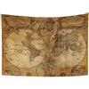 YONGFOTO Arazzo Mappa Vintage per Camera da Letto Mappa Geografica Antica del Vecchio Mondo da Parete Coperta Rotonda Atlante Storico Pirata Terra, 150x100cm