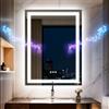 Olyvren Specchio da bagno a LED, altoparlante Bluetooth 3 Colori, 50x70 cm | Anti-appannamento, 3 temperature di colore, luminosità dimmerabile, funzione memoria, impermeabile, supporto da parete