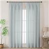 Joydeco Tende Lino Semitrasparenti per Interni Finestre 2 Pezzi L 140 x A 225 CM, Tende Decorative Moderne con Fettuccia Camera da Letto Soggiorno Sala da Pranzo, Blu Grisaceo