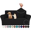 Ystyle Copridivano 2 Posti Con Braccioli, Super Elasticizzato Fodera Divano, Copridivani Antigraffio Gatto Antiscivolo Antimacchia, Universale Moderno Sofa Cover Lavabile, Nero