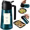 TrendPlain Spruzzino Olio per Friggitrice Aria 470ml, Dosatore Olio 2 in 1, Oliera Spray per Cucina, Insalata e Aceto, Accessori Cucina senza BPA (Nero - 2)