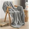 QOFLY Coperta in Flanella Morbida 150x200cm, Lavorata a Maglia, Super Morbida e Confortevole