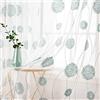 MIULEE Tende Voile con Verde Acqua Ricamata Motivo 2 Pezzi 140 x 245 cm | Tende per Interni Bianche Trasparenti con Occhielli, Tenda Finestra Interni per Casa Camera da Letto Soggiorno e Salotto