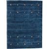 RugVista Gabbeh loom Two Lines Tappeto, 140 x 200 cm, Scuro Blu | Gabbeh, Rettangolare, Pelo medio, Lavabile solo a secco, Oeko-Tex 100, Soggiorno, Sala da pranzo, Camera da letto