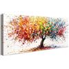 HALFLEMART Stampa su tela Con Cornice Albero della Vita Colorato Pittura Rosso Arancione Blu Astratto Quadri su tela Quadri Moderni Quadretti Stampa da Parete Soggiorno Camera da Letto Hotel 50x120cm