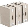 Lifewit Set di 3 Organizer Lenzuola e Biancheria, Scatole Pieghevoli Porta Corredo con 2 Finestre Trasparenti e Porta Etichetta, Contenitori Salvaspazio per Copripiumini e Federe, 40x30x15 cm, Beige