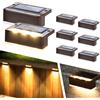 Solpex 8 lampade solari per esterni, luce bianca calda, luci solari impermeabili, illuminazione a LED per scale esterne, gradini, recinzioni, giardino, cortile, decorazione (marrone)