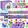 Dreamon Aqua Gel Set Spaziale 53PCS, Kit Creativo per Bambini con 22 Colori di Water Gel e 16 Formine Razzo Stella Luna, Attività Manuale 3D Educativa e Regalo per Bambini 3 4 5 6 Anni