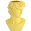 Baroni Home Vaso in Ceramica Testa di David Gialla, Statua Mezzo Busto in Stile Classico, Portapenne, Soprammobile 14X11.5X19