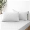 YSTELLAA Federe Cuscino Letto 50x80cm (Set di 2), Bianco | Federe Copricuscini Letto Antigraffio, Federa da Cuscino Antiacaro, Chiusura a Busta, Ipoallergico Resistenti
