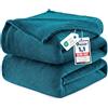 WAVVE Plaid Coperta Pile di Flanella 260gsm - 220x240 cm, Turchese - Pled Divano Pelosa Letto Matrimoniale King 240x220 - Copridivano di Microfibra Calda e Morbida