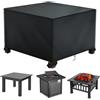 Aipwerer Copertura per Mobili da Giardino 420D Oxford 125x125x75cm | Nero, 420D Oxford, Impermeabile, Anti-UV e Antistrappo, con Coulisse e Cinghie, per Tavoli e Mobili da Giardino