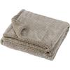 Baroni Home Coperta di Pile, Plaid Invernale Morbido per letto e divano, Coperta Singola, Colore Tortora, 130x160 cm