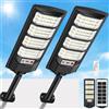 PEAKRO Lampione Solare Led Esterno, 600W 6500K Lampioni Stradali Solari con Sensore di Movimento, IP66 Impermeabile Faretto Esterno Luce LED da Energia Solare per Vialetto Giardino Garage
