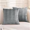 Ystyle Federe Cuscini divano 40 x 40 cm Set da 2, Divano Copricuscini in Velluto Morbido, Moderna per Camera da Divano Letto, con Cerniera Invisibile Lavabili Elegante Resistente, Grigio