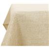 Deconovo Tovaglia Rettangolare in Finto Lino 130x130 cm | Elegante e Decorativa per Sala da Pranzo e Feste - Beige, 1 Pezzo