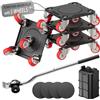 ONEON Kit Sposta Mobili Pesanti con Sollevatore(5 Ruote Sing.) | Sollevatore mobili pesanti, 360° ruote aggiornate, pannelli in acciaio al carbonio, supporta fino a 500 kg