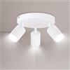 Ketom Faretti LED Soffitto GU10, Faretto LED Interno Orientabile 3 Luci | Binario Faretti Soffitto Bianco, Moderno Lampadario Faretto Cucina, Faretti da Soffitto, Rotondo, Senza Lampadina