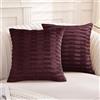 Ystyle Federe Cuscini divano 40 x 40 cm Set da 2, Divano Copricuscini in Velluto Morbido, Moderna per Camera da Divano Letto, con Cerniera Invisibile Lavabili Elegante Resistente, Borgogna