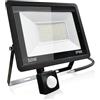 CREATESTAR Faretto Led da Esterno con Sensore di Movimento 50W, 5000LM Faretti Led Esterni IP66 Impermeabile 6500K Luce Bianca Fredda per magazzino giardino garage campo sportivo
