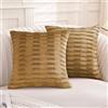 Ystyle Federe Cuscini divano 45 x 45 cm Set da 2, Divano Copricuscini in Velluto Morbido, Moderna per Camera da Divano Letto, con Cerniera Invisibile Lavabili Elegante Resistente, Marrone