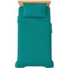 VKZ Set Lenzuola Una Piazza e Mezza Cotone con Angoli, Completo Letto Una Piazza e Mezza in Puro Cotone per Biancheria da Letto Confortevole e Durevole,VEREDE ACQUA