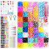 TTOPBAO 3800+ Elastici Braccialetti Kit, 54 griglie di Kit Braccialetti Elastici per bambini, comprensivi di telaio, uncinetto, ciondoli, perline ecc, Kit Elastici Per Braccialetti, Giocattoli e Regali