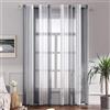 MIULEE Tende Voile a Righe Bianco e Grigio con Anelli 2 Pezzi 140x270 cm | Voile semitrasparente a righe per soggiorno, camera da letto e piccole finestre.