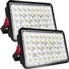 CREATESTAR Faretto Led da Esterno 100W 10000LM, 2 Pezzi Faretti Led Esterni 6500K luce bianca fredda, IP66 Impermeabile Faro per magazzino giardino garage campo sportivo cortile