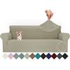 Ystyle Copridivano 4 Posti Con Braccioli, Super Elasticizzato Fodera Divano, Copridivani Antigraffio Gatto Antiscivolo Antimacchia, Universale Moderno Sofa Cover Lavabile, Cachi
