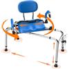 WHLICKS Sedia doccia girevole 360° e scorrevole, portata 204 kg | Telaio in alluminio aeronautico 1,4 mm, portata 450 lbs. Altezza e larghezza regolabili, sedile girevole 360°