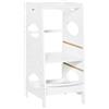 HOMCOM Torre Montessoriana in Legno, Altezza Regolabile 3 Livelli, Bianco | Torre di Apprendimento per Bambini con Scaletta