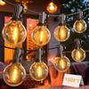 Toipwen Catena Luminosa Esterno Giardino 30M | Luci da Esterno con 50+2 Lampadina, Impermeabile, Bianco Caldo, Decorazione Esterni Interni per Giardini, Terrazze, Feste