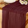 Baosind Runner da Tavolo Borgogna in Stile Boho, 280 x 80 CM Runner da Tavolo in Garza, Adatto per Matrimoni, Compleanni, Natale, Tavole di Capodanno e Decorazioni ad Arco