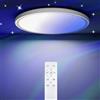 Swoieltr Plafoniera LED RGBIC Sky-Scene, 48W 4800LM 68 LED Dimmerabile 33 Modalità con 3 Colori di Luce Naturale, Cambio Colore RGB e Scene di Cielo per Camera da Letto, Soggiorno, Sala Giochi, Ø30cm