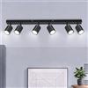 Ketom Faretti LED Soffitto GU10, Faretto LED Interno Orientabile 6 Luci | Binario Faretti Soffitto Nero, Moderno Lampadario Faretto Cucina, Faretti da Soffitto, Senza Lampadina