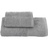 Baroni Home Set 2 Asciugamani Viso e Ospite, 100% Cotone, Asciugamani Bagno, 55x100 cm e 40x50 cm (Grigio)