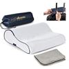 alkamto Comodo cuscino in memory foam con fodera in cotone extra - facile da trasportare - federa per cuscino regolabile della temperatura (Bianco Cervicale)