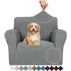 Ystyle Elasticizzato Copridivano 1 Posto Con Braccioli, Grigio Chiaro | Universale Fodera Divano, Copridivani Antigraffio Gatto Antiscivolo Antimacchia, Moderno Sofa Cover Lavabile