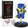 HAOCEE Regalo Donna, Rosa Eterna Con Farfalle＆Led, Rosa Galassia(Blu) | Rosa Stabilizzata Regalo per Natale, Festa Della Mamma, San Valentino per Lei, Compleanno,Anniversario per Donne,Mama,Amiche