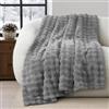 Topfinel Coperta Matrimoniale in Pile a Bolle, Plaid Termico Soffice e Caldo, OEKO-TEX, Effetto Lana, per Divano Letto Sofa Auto e Picnic, Grigio, 150 x 200 cm, 1 Pezzo