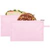 Moyad Sacchetti Alimenti Riutilizzabili - 2 Piccole Snack Bag(12x20cm) con Chiusura Zip, PEVA Alimentare Senza BPA, Lavabili per Merenda Bambini e Scuola, Rosa