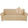 Ystyle Elasticizzato Copridivano 3 Posti con Braccioli, Beige Giallo | Copri Divano Antigraffio Gatto, Fodere Copridivani Antiscivolo Antimacchia Lavabile, Copripoltrona Bottom Con Elastica