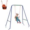 Outsunny Altalena da Giardino per Bambini 2 in 1 6 Mesi-8 Anni Multicolore | per Neonati, Gioco da Esterno, Seggiolino con Cintura di Sicurezza